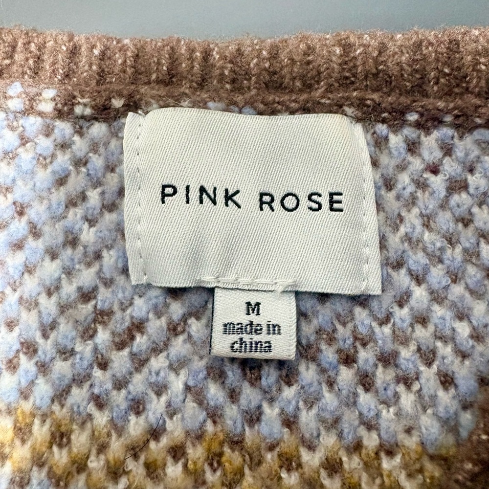 PINK ROSE Brown Patterned Knit Vest - Picture 4 of 9